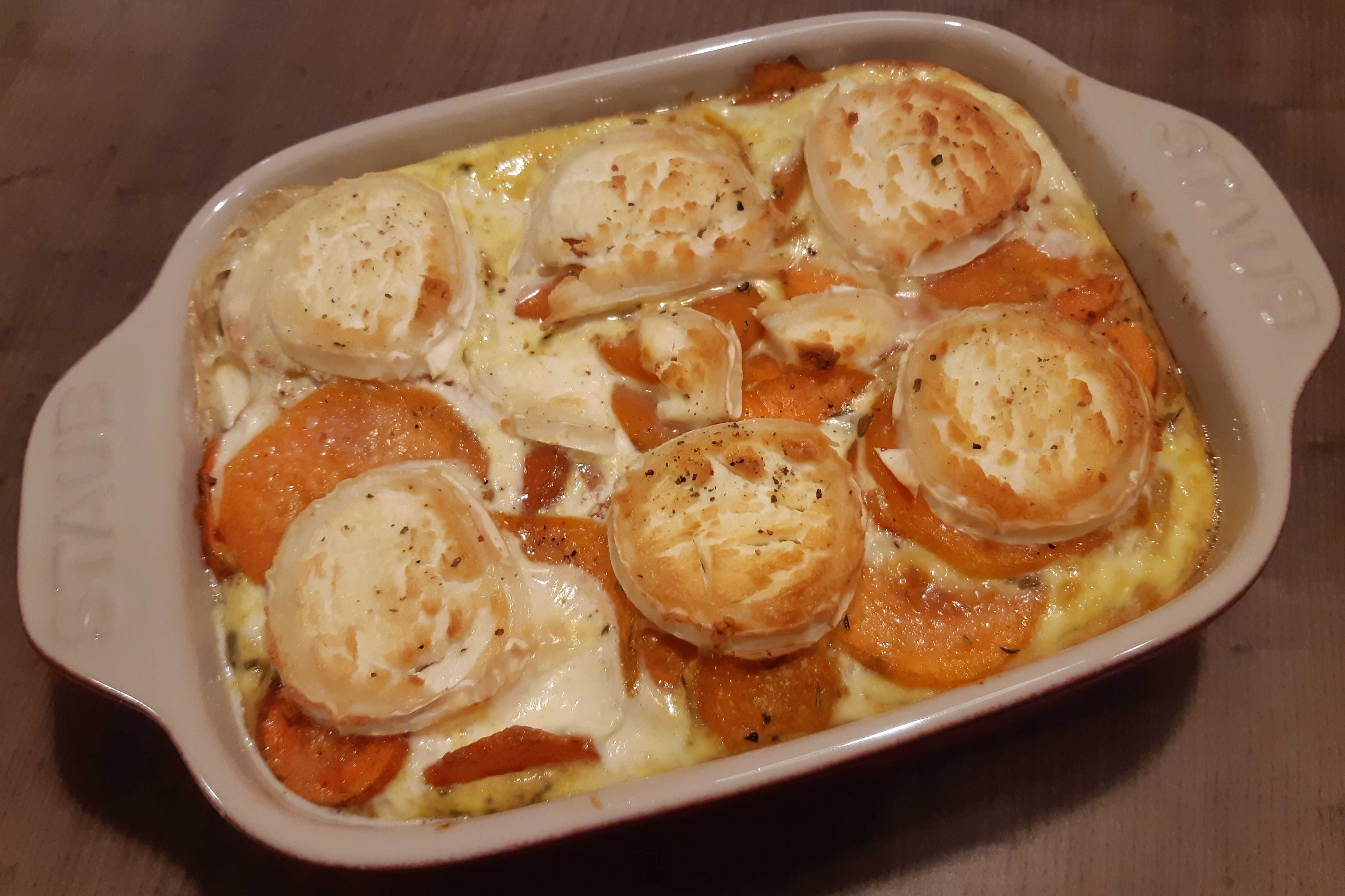 image de Flan de carotte, patate douce et chèvre