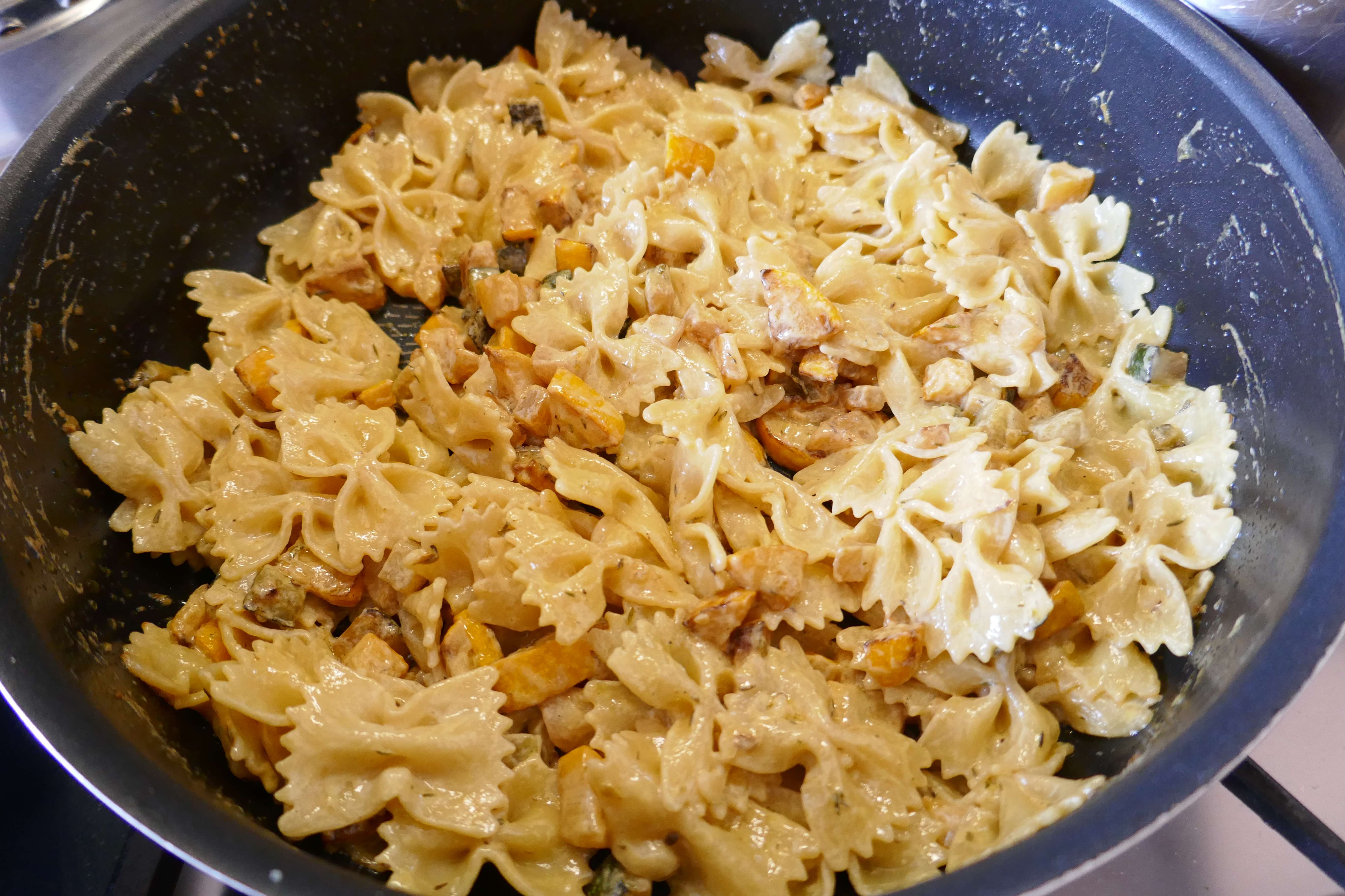 image de Pâtes aux courgettes, citron et thym
