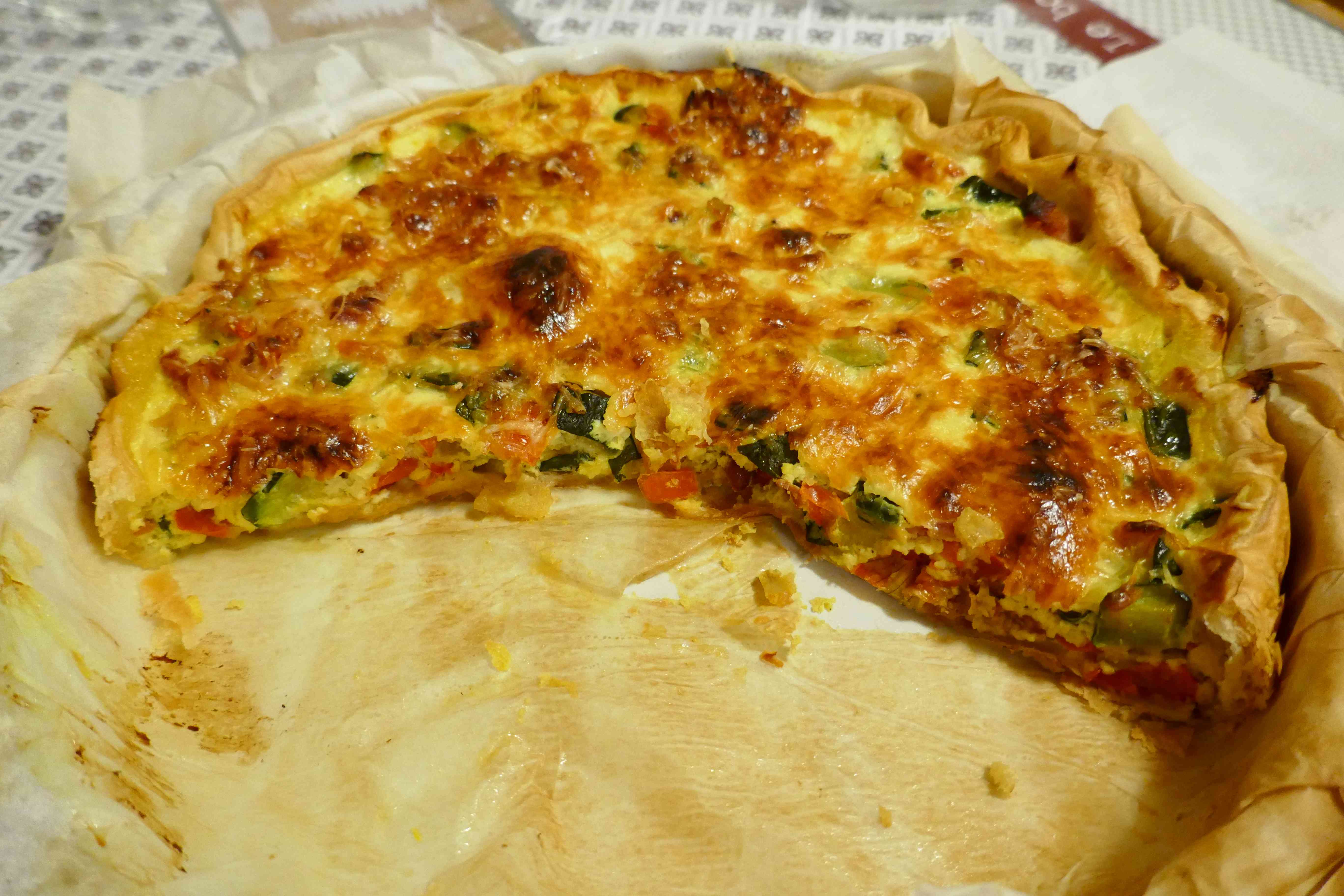 image de Quiche courgette poivron et curry